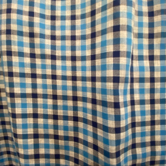 Boys’ Blue Plaid Cotton Vinyard Vines Whale Shirt button down - Picture 2 of 5
